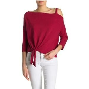 Michael Stars Red Off the Shoulder Top One Size